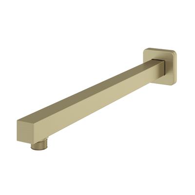 400mm Modern Wall Mounted Square Fixed Over Head Shower Arm - Brushed Brass