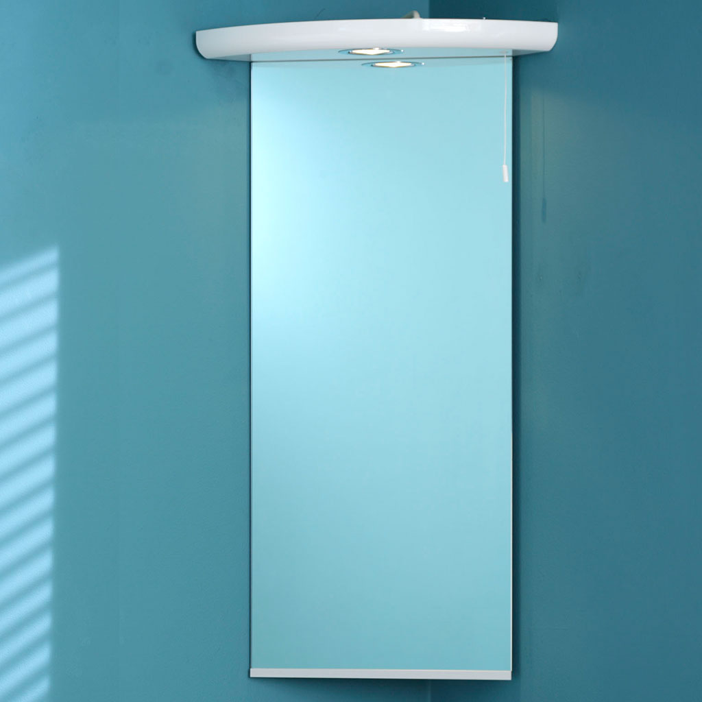 Bonito Corner mirror with 1 Halogen White