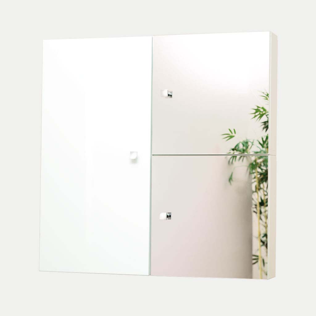 Oslo square 400mm mirror wall cupboard White
