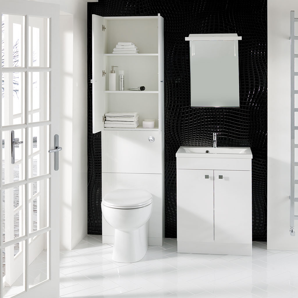Oslo tall unit cupboard 500x1000x220mm White