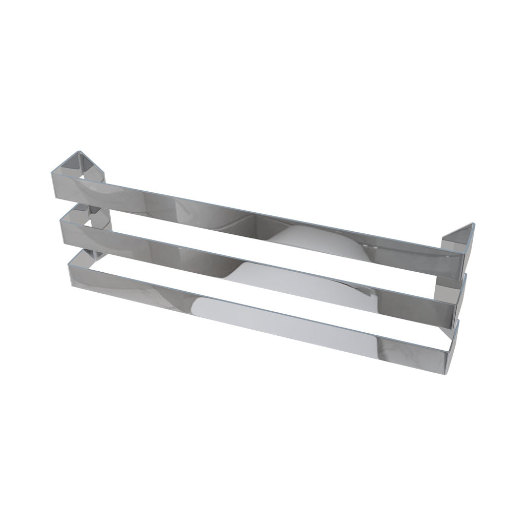 Flat Triple Towel Hanger 565mm Polished Stainless Steel