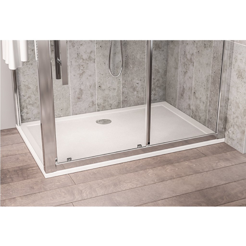  Corsair 1000 x 800mm 25mm Rectangular Shower Tray - White 