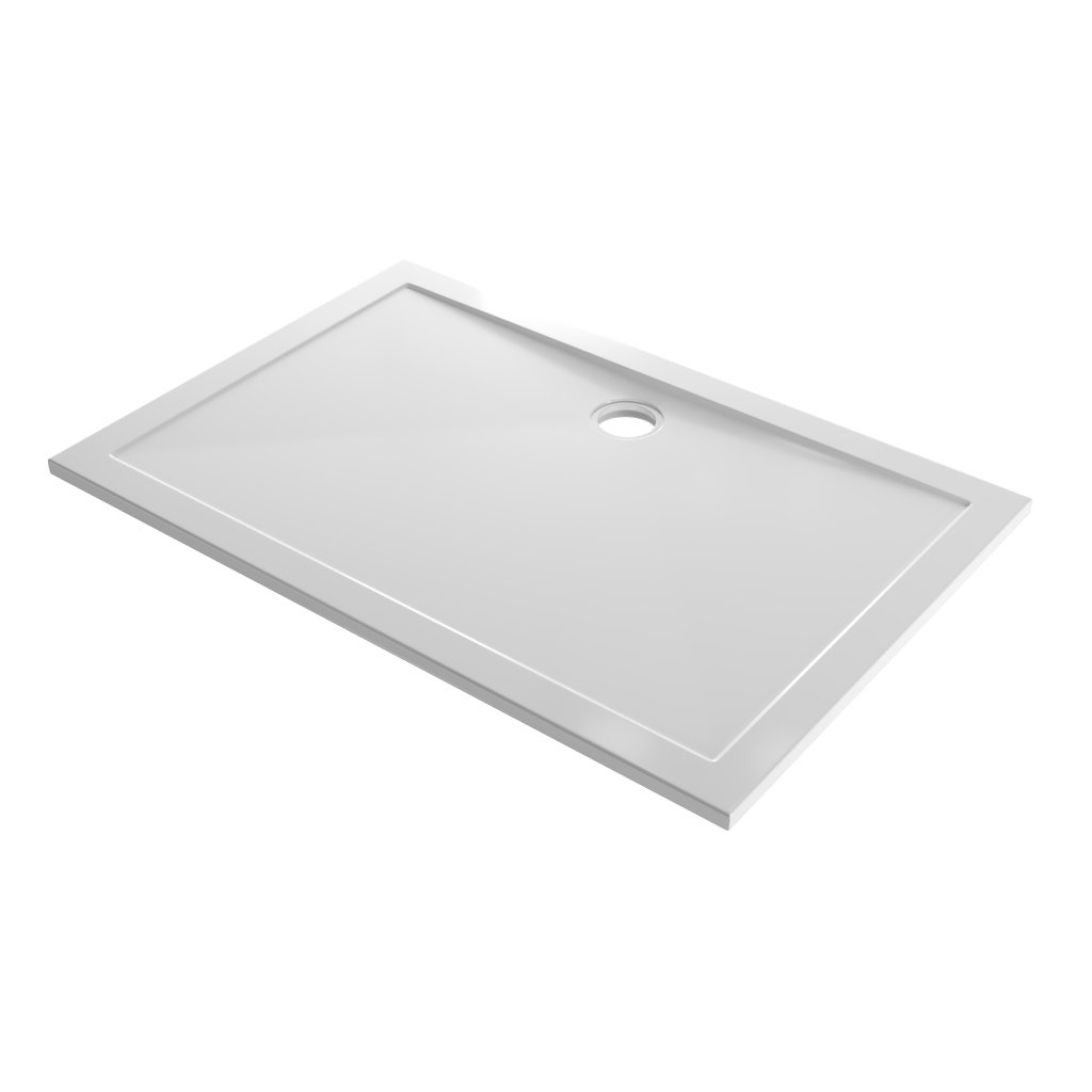  Corsair 1000 x 800mm 25mm Rectangular Shower Tray - White 