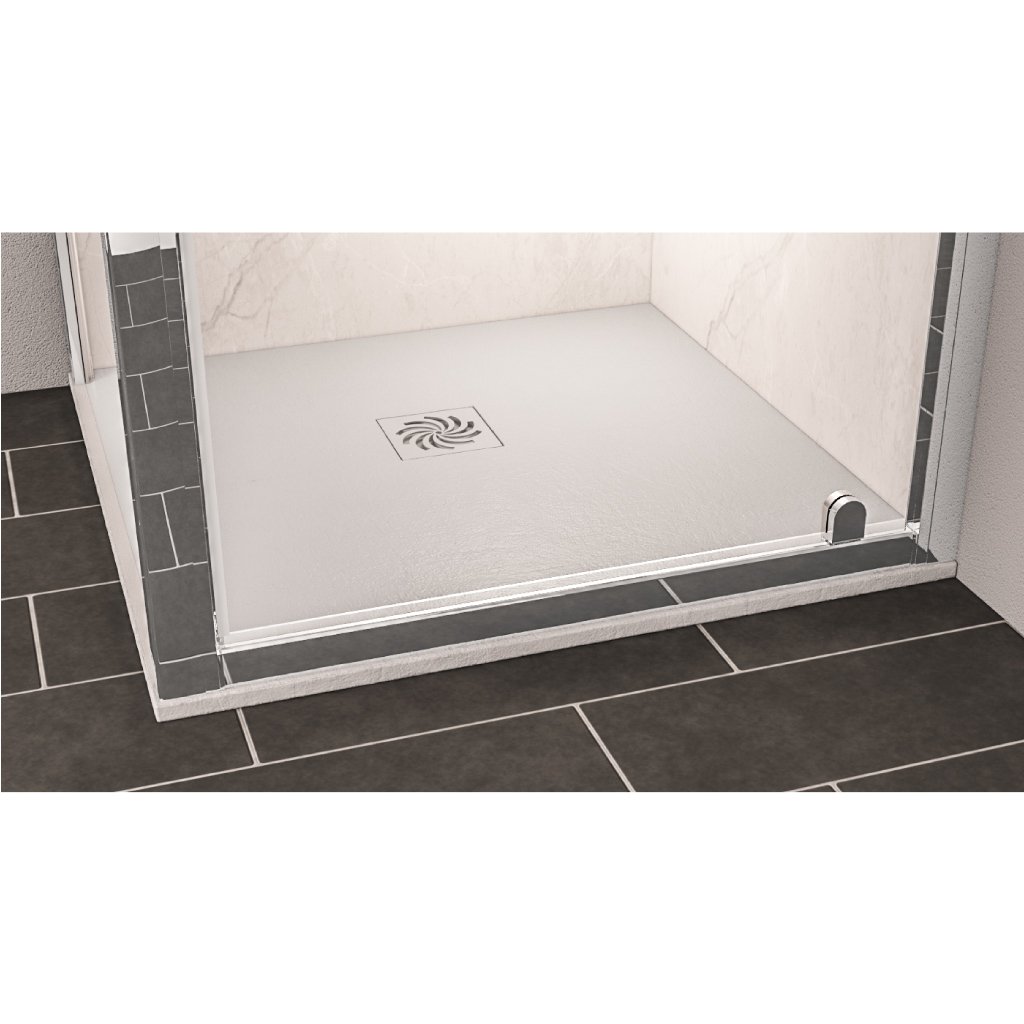  Crossland  900 x 900mm Square  Shower Tray with Slate Finish - Grey