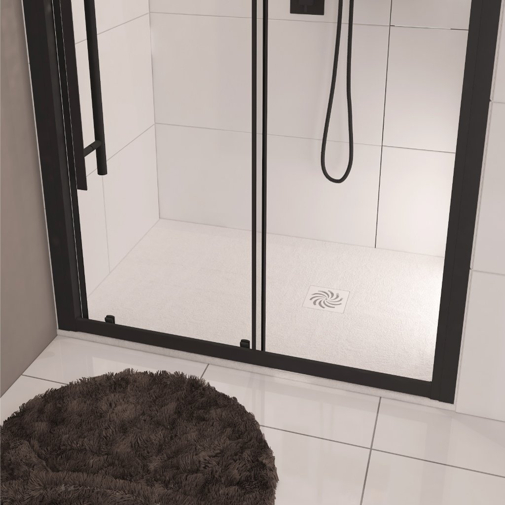  Crossland  1200 x 700mm Rectangular Shower Tray with Slate Finish - White