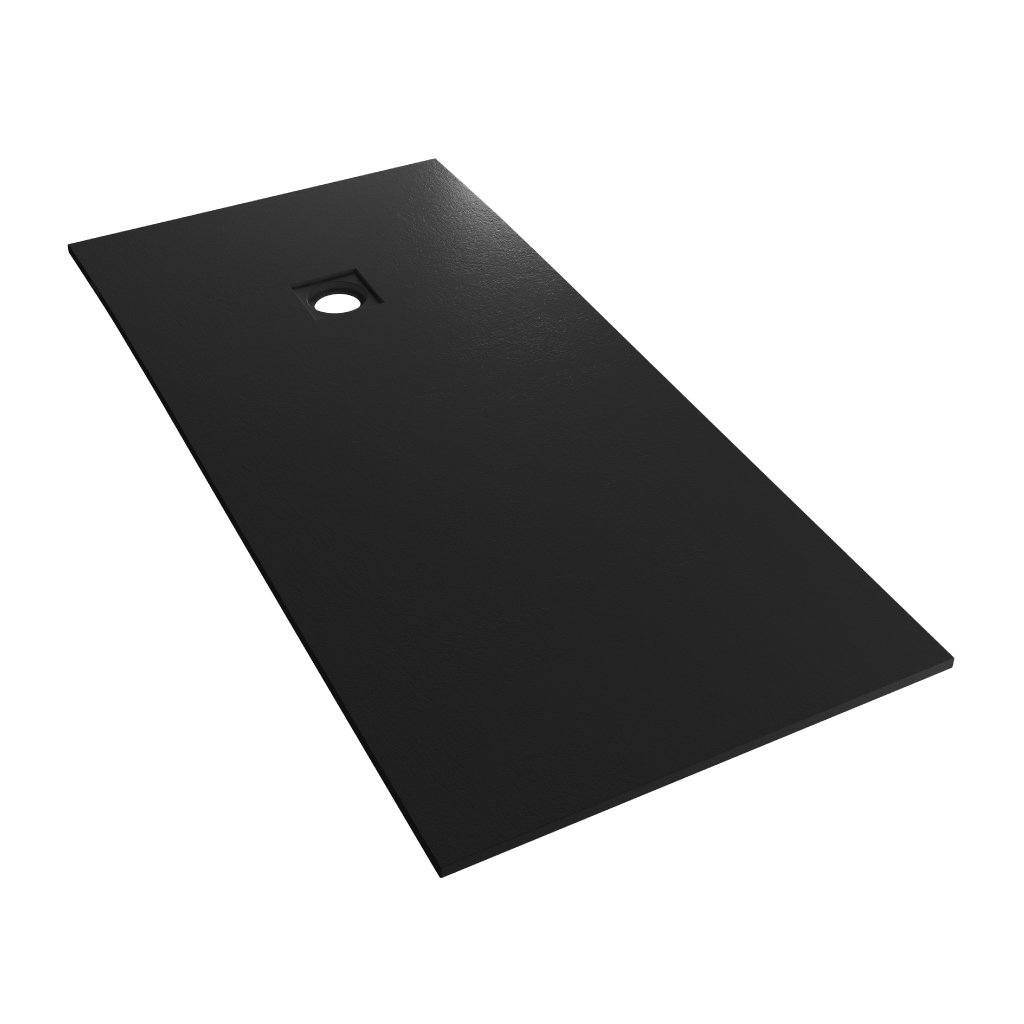  Crossland  1600 x 800mm Rectangular Shower tray with Slate Finish - Black