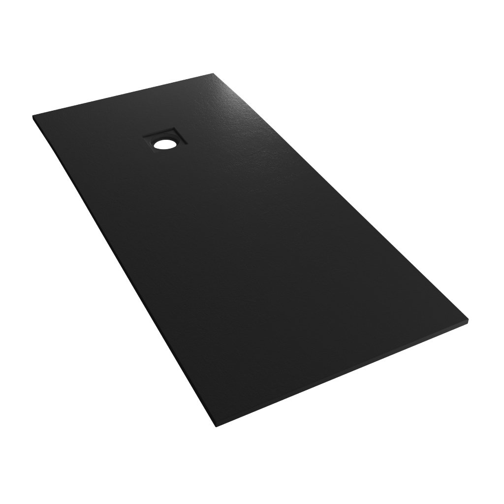  Crossland  1700 x 800mm Rectangular Shower tray with Slate Finish - Black