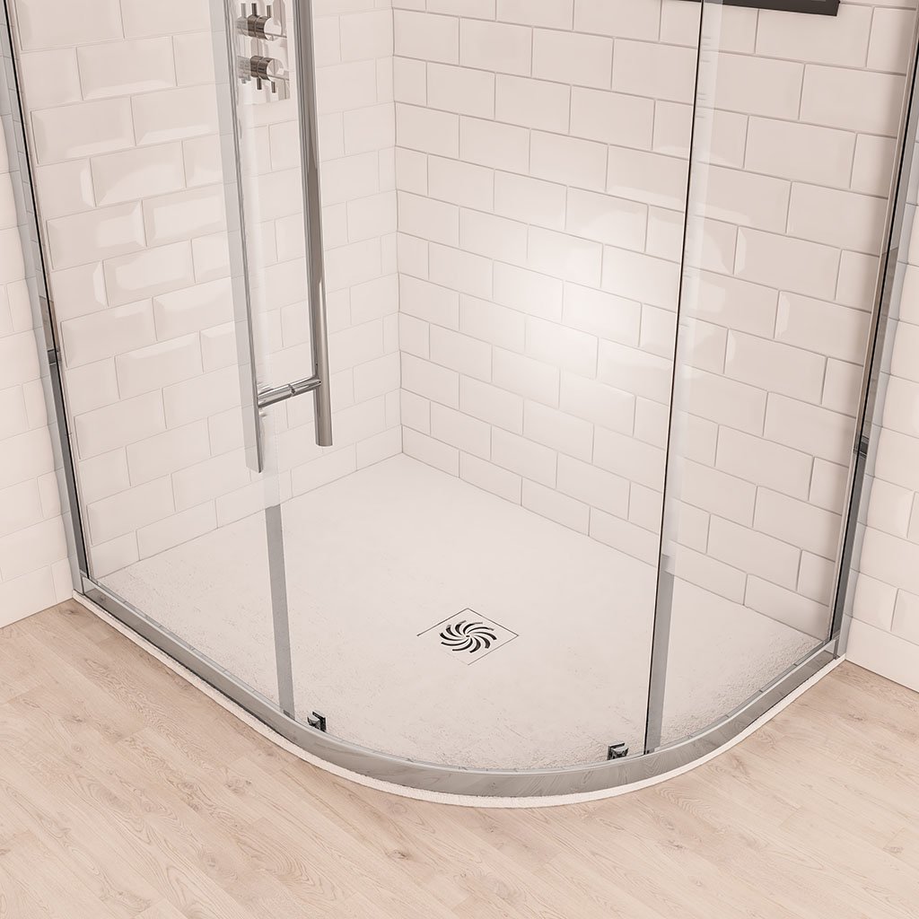  Crossland  1200 x 900mm Right Hand (RH) Offset Quad Shower Tray with Slate Finish - White