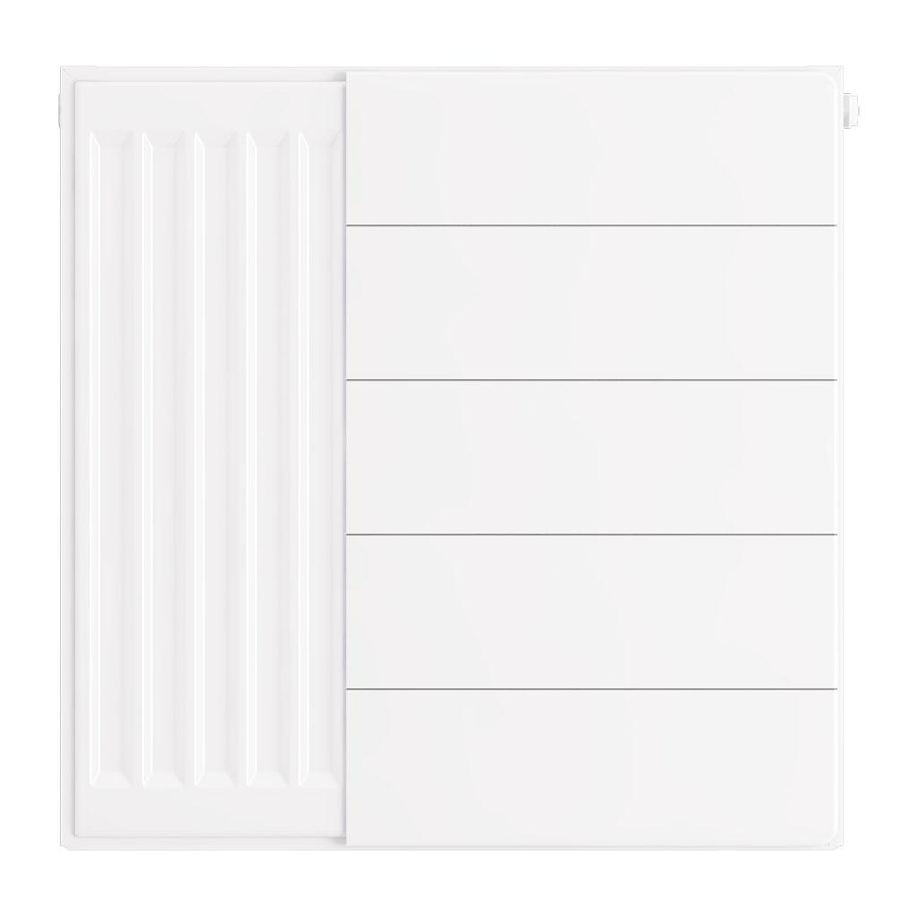 Flat Cover Plate with Lines 500 x 500 Gloss White