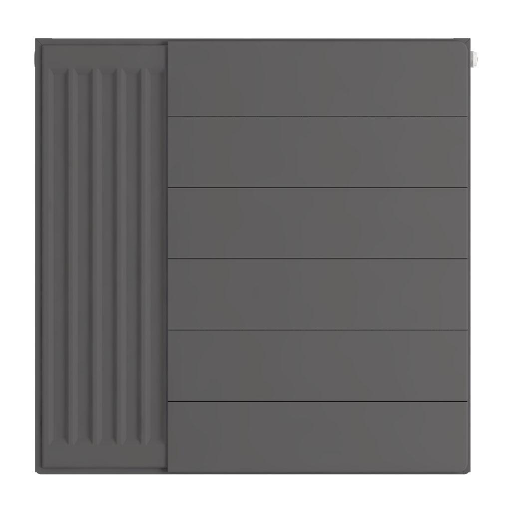 Flat Cover Plate with Lines 600 x 600 Matt Anthracite