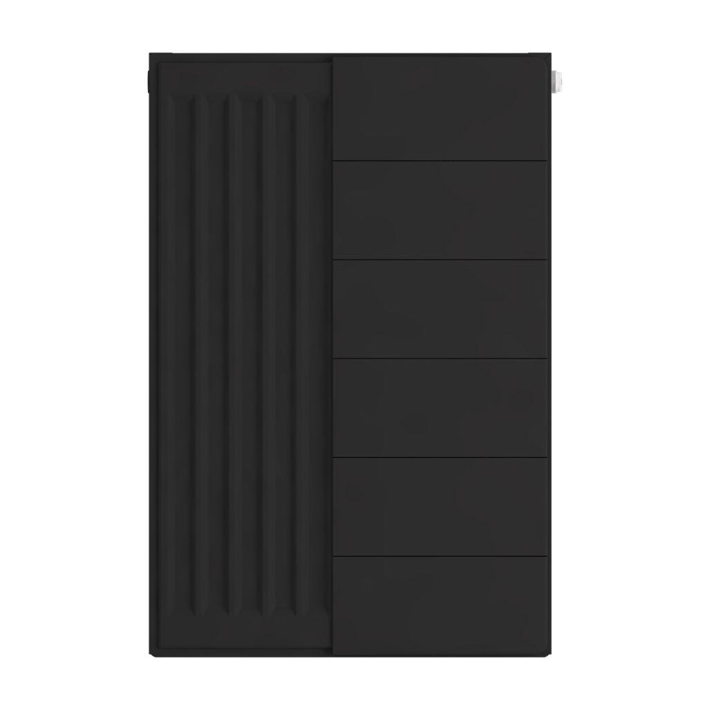 Flat Cover Plate with Lines 600 x 400 Matt Black