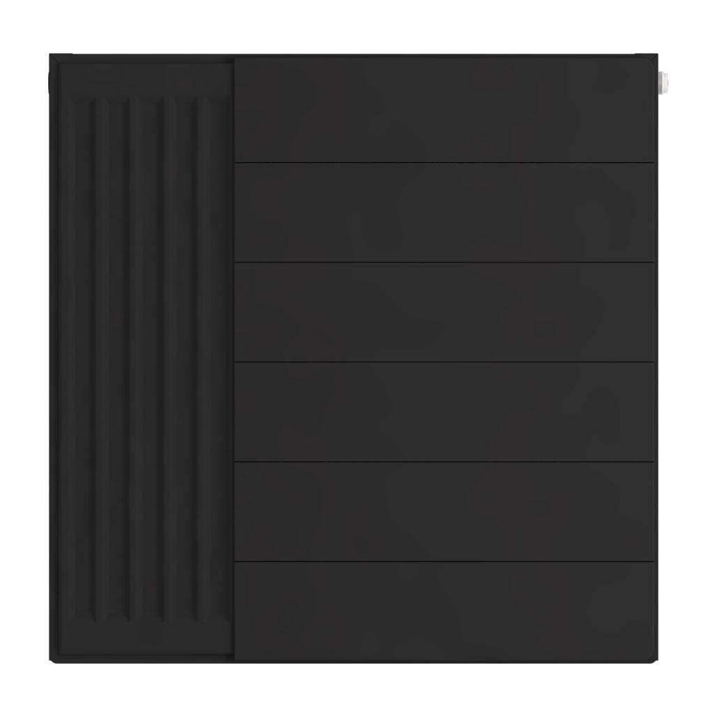 Flat Cover Plate with Lines 600 x 600 Matt Black