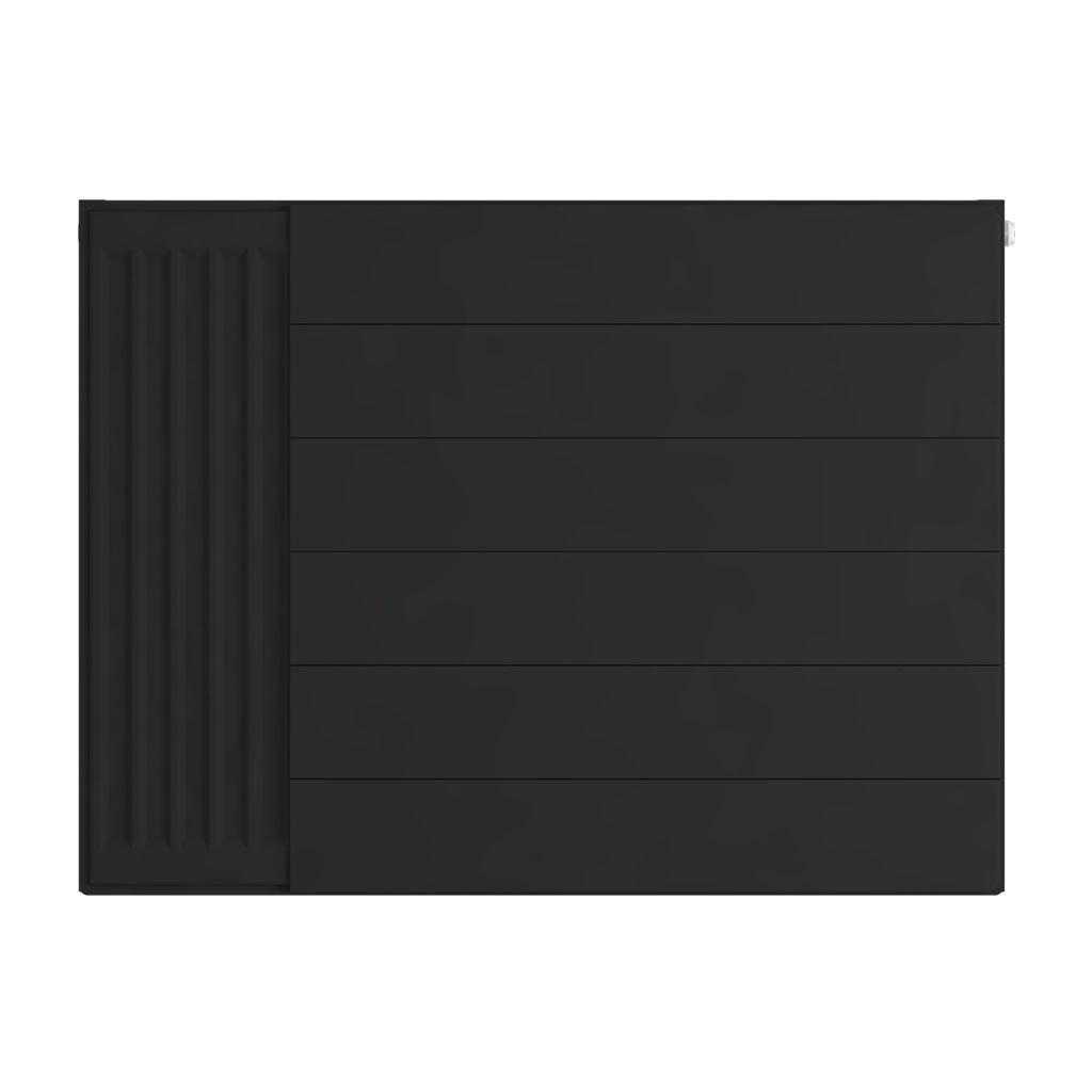 Flat Cover Plate with Lines 600 x 800 Matt Black