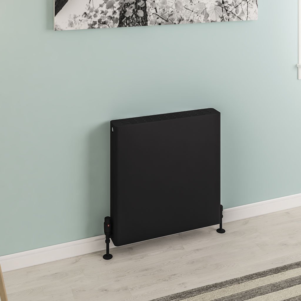 Keynsham Type 22 Panel Radiator 600 x 600 with Flat Designer Cover Matt Black