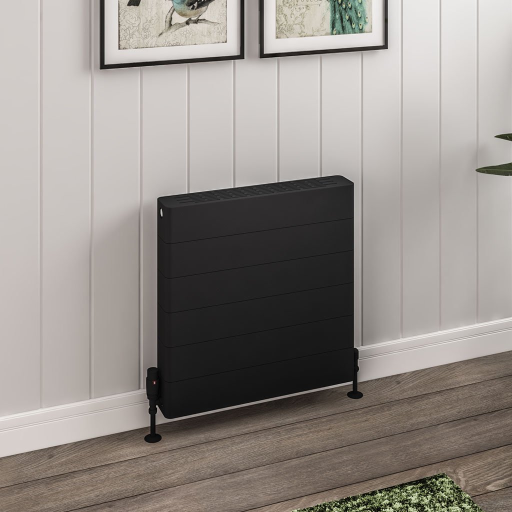 Keynsham Type 22 Panel Radiator 600 x 600 with Lined Designer Cover Matt Black