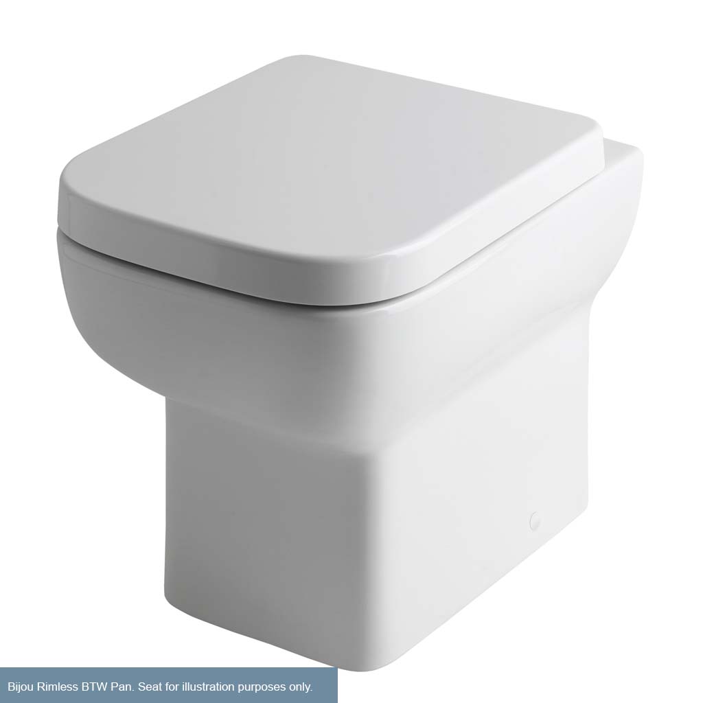 Bijou Back To Wall Rimless WC Pan with Fixings - White