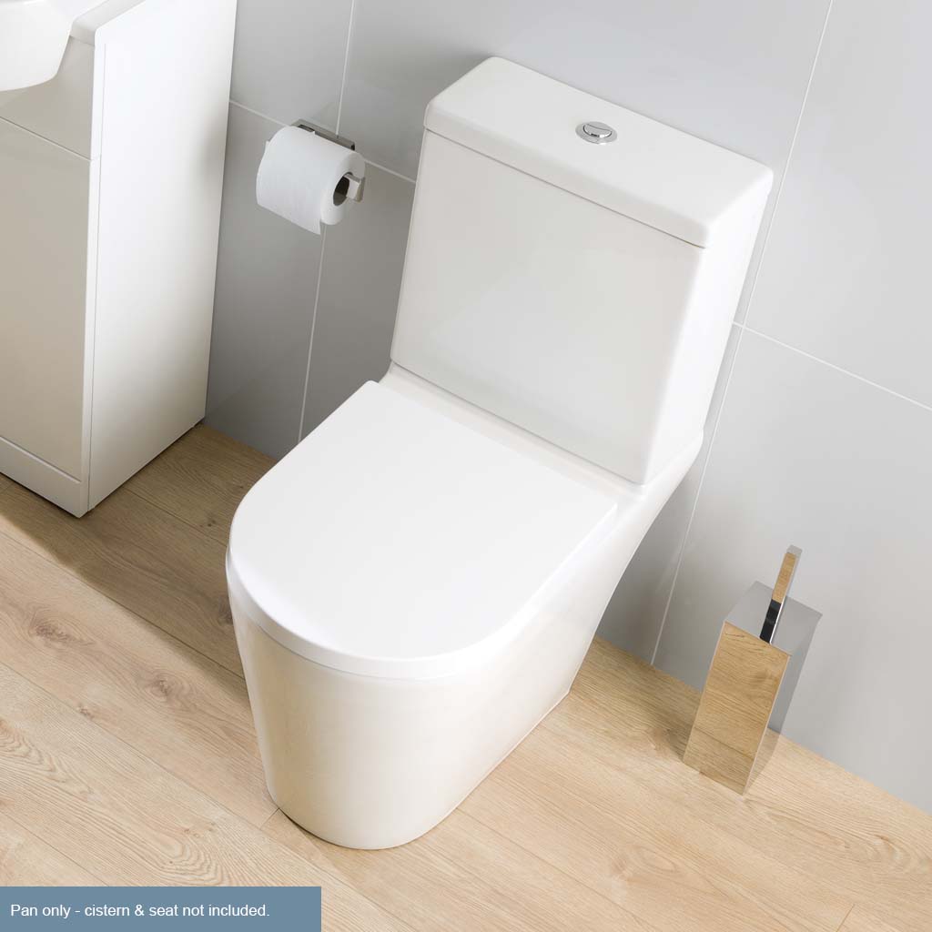 Oslo Short Projection Rimless Toilet, Compact Back to Wall Toilet