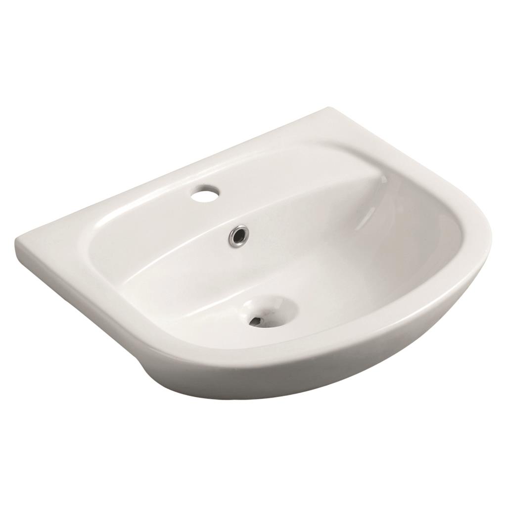 Osterley 44cm x 51cm 1 Tap Hole Ceramic Semi Recessed Basin - White