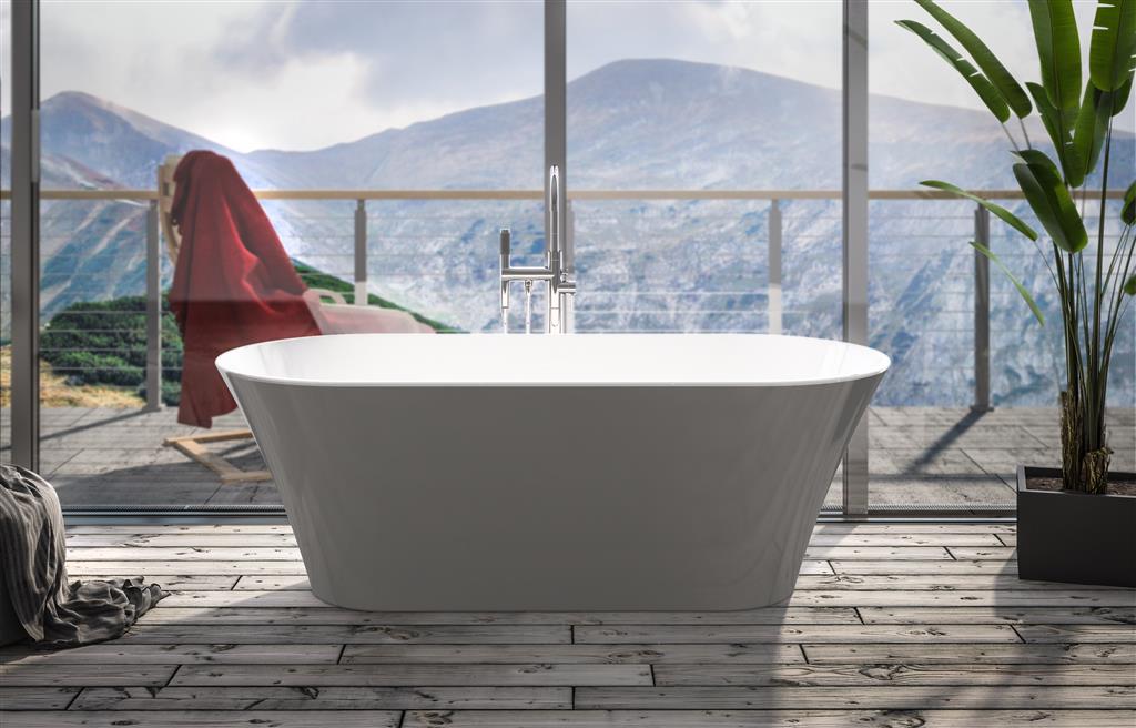 Charlton 1650 x 740 x 565mm Freestanding Bath inc Waste - Grey