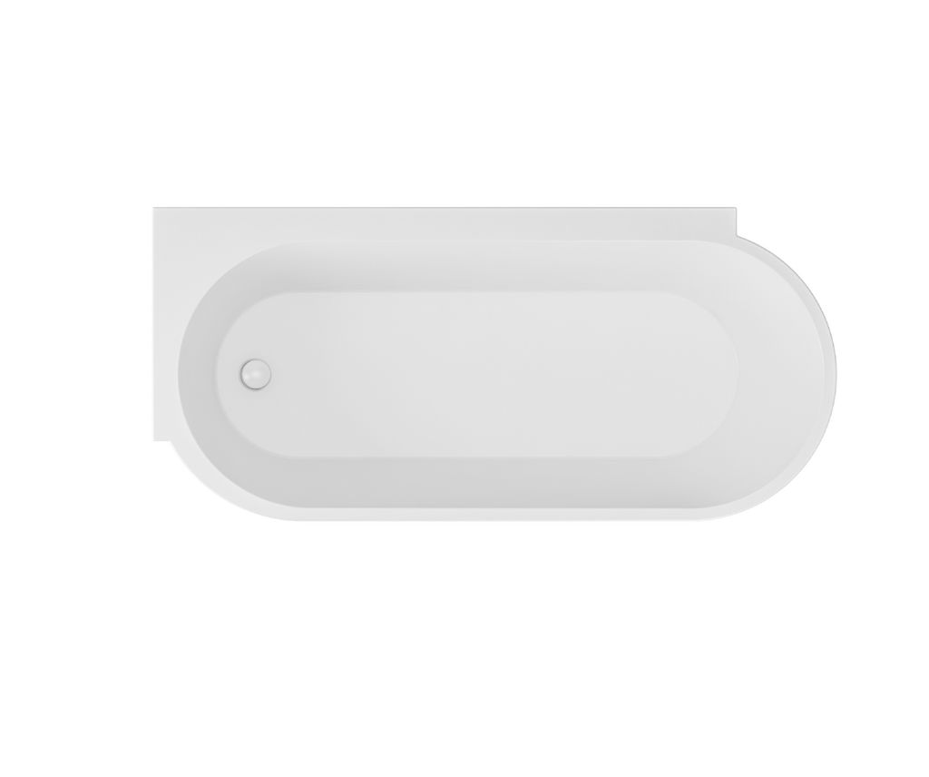 Bray 1600x780x580mm Left Hand Bath - White