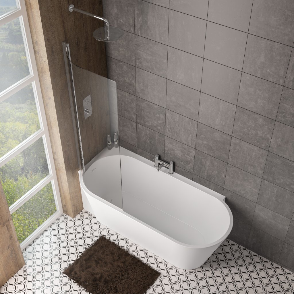 Bray 1600x780x580mm Left Hand Bath - White