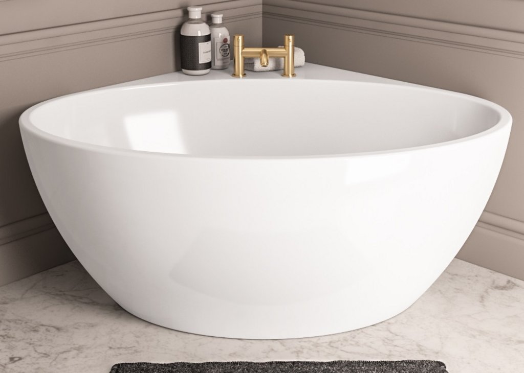 Whitchurch Corner Bath 1270x1270x580mm (440mm Depth) - White