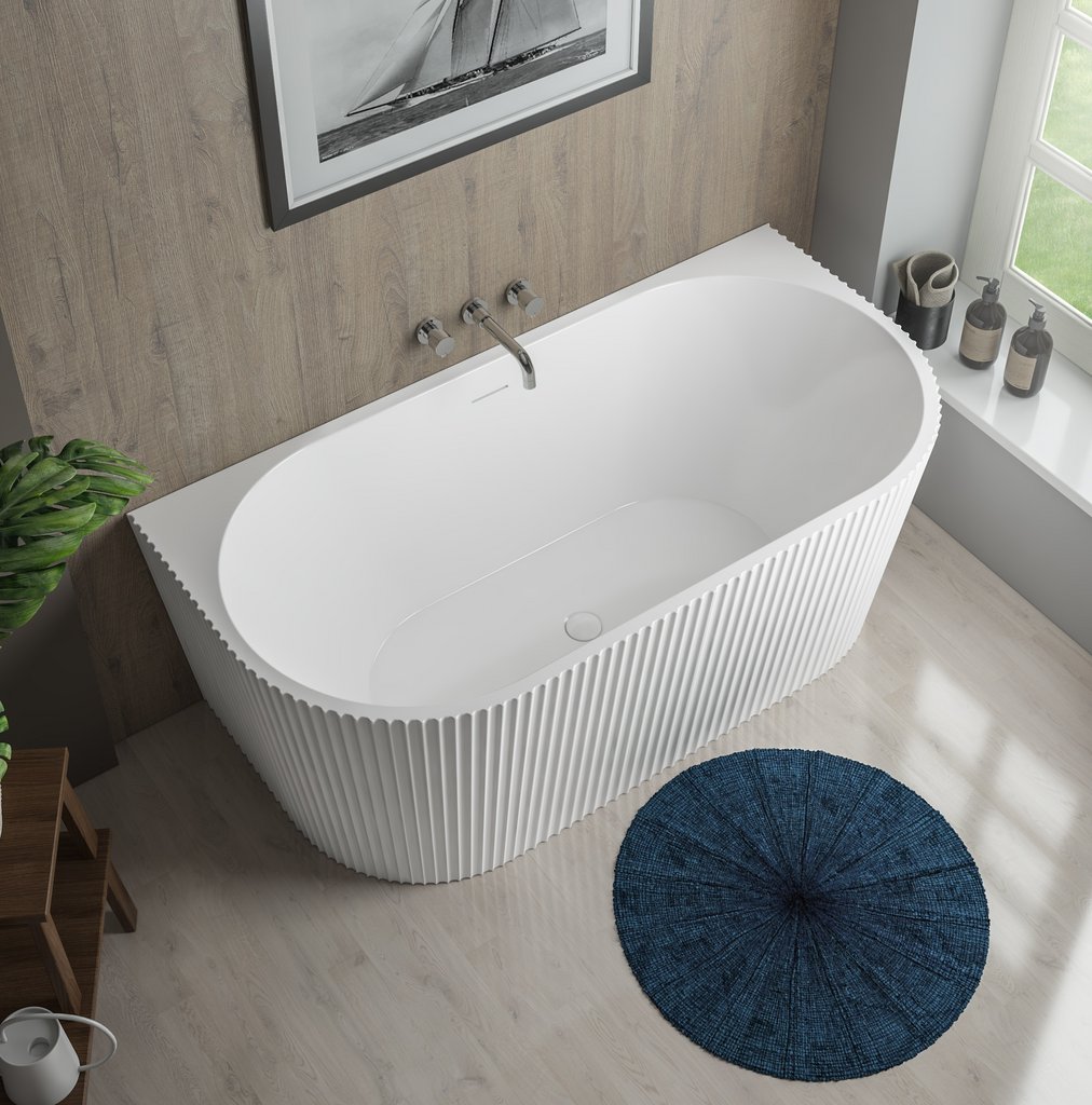 Caversham 1500 x 745 x 580mm (450mm Depth) D Shaped Bath - White