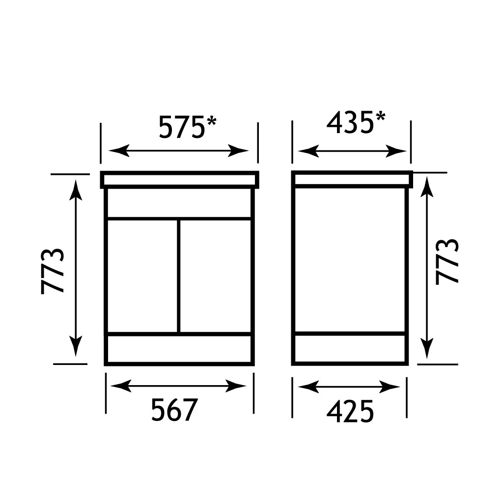 New classic 600 vanity unit Beech