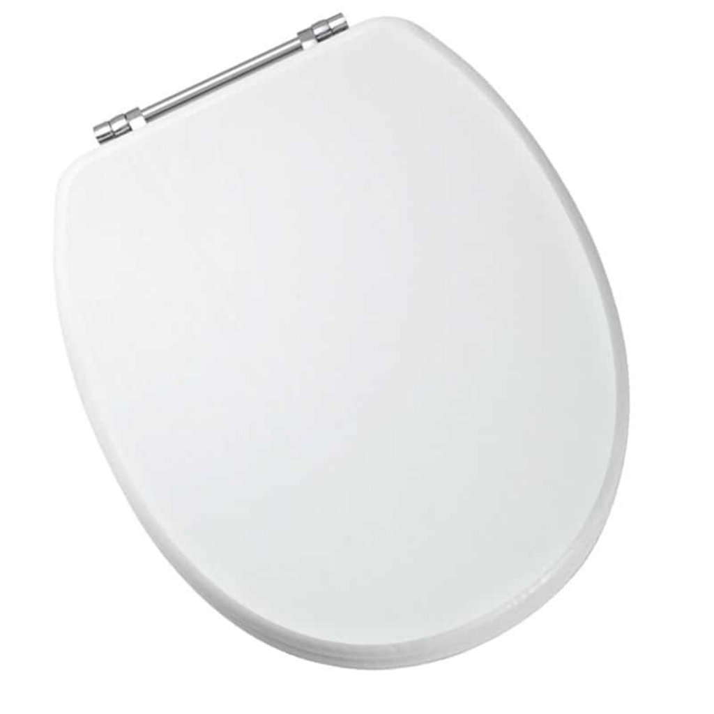 Sherwood Toilet Seat with Chrome Hinges - White Ash