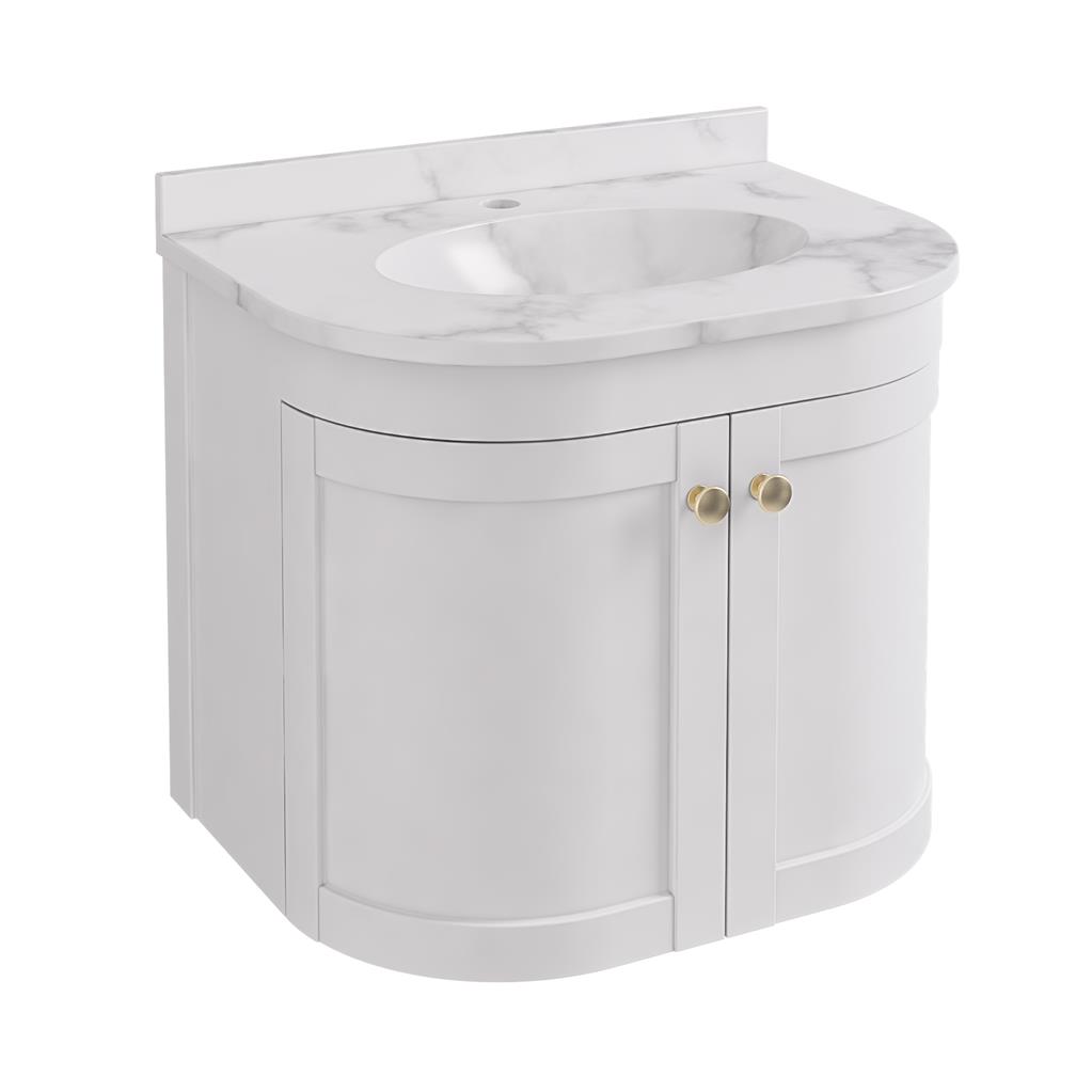 Hardwick 60CM 2 Door Basin Vanity Unit - Matt White