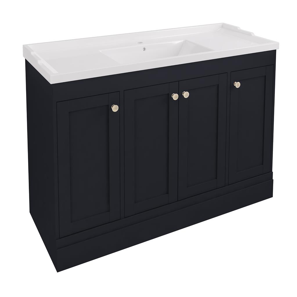 Hardwick 120CM 4 Door Single Bowl Basin Vanity Unit - Anthracite