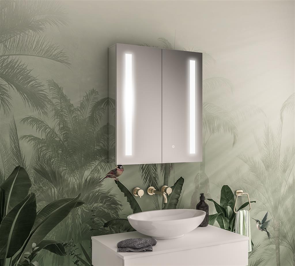 Castellano 800x700mm 2 door LED mirror 