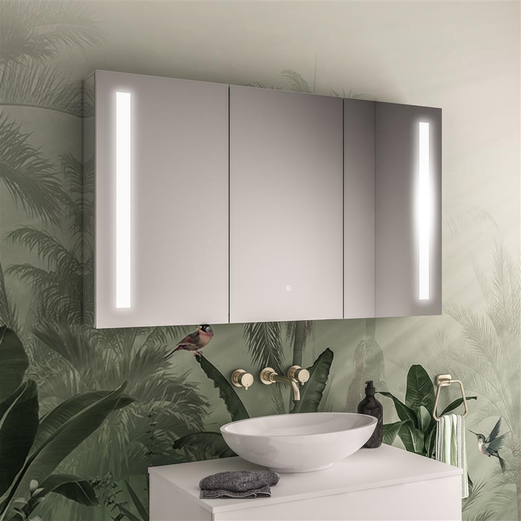 Castellano 1200x700mm 3 door LED mirror