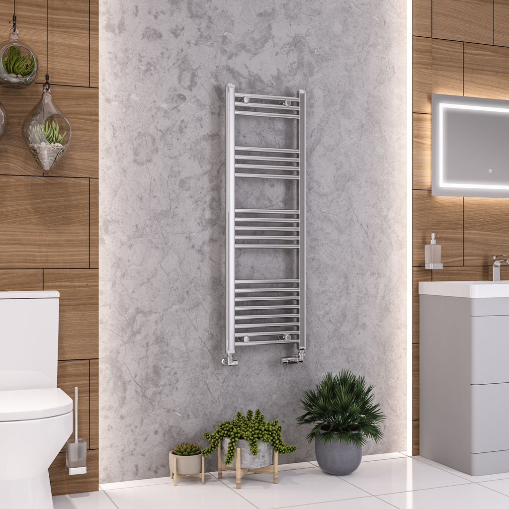 Kudox chrome flat ladder towel radiator hot sale