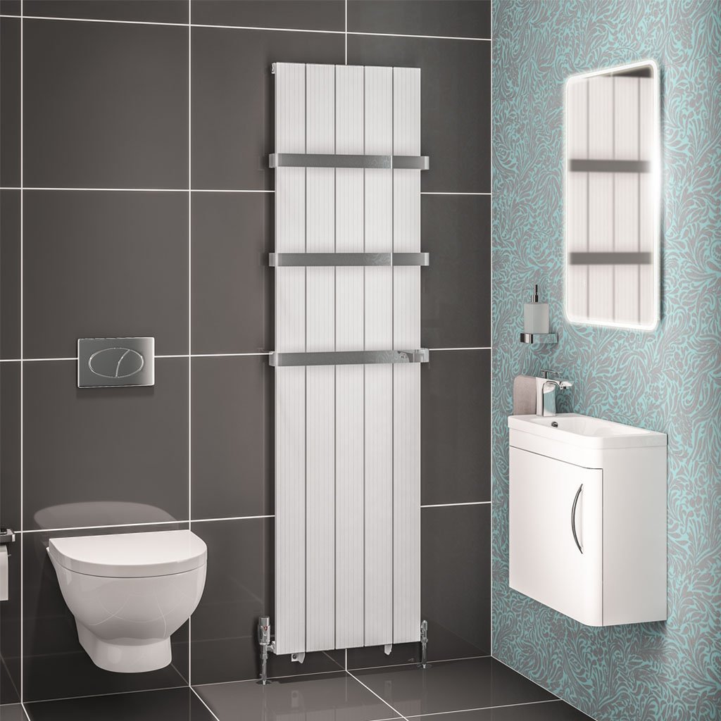 Mersey 1800 x 470 Aluminium Radiator Matt White