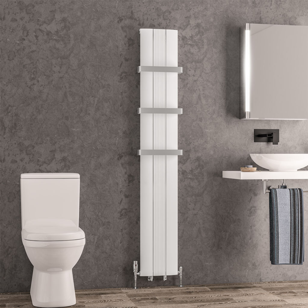 Trent 1800 x 280 Aluminium Radiator Matt White