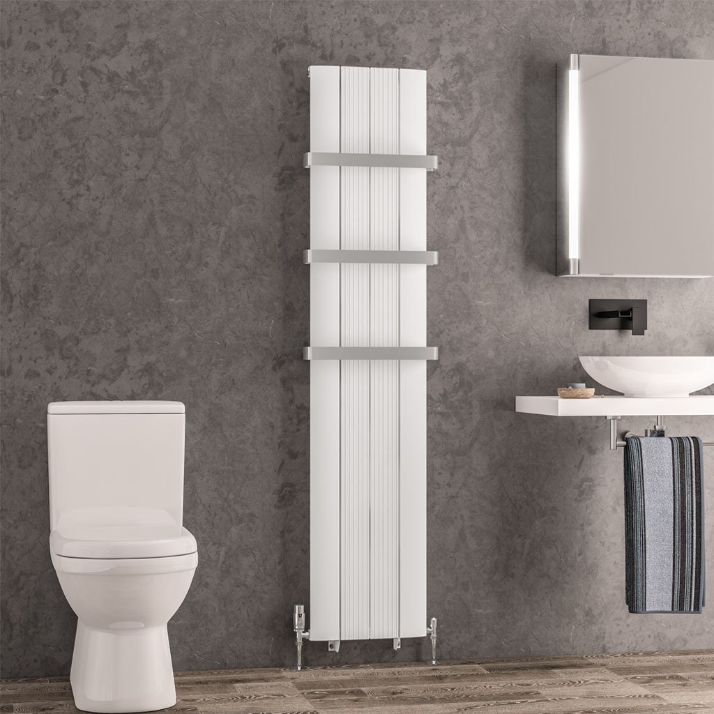 Trent 1800 x 375 Aluminium Radiator Matt White