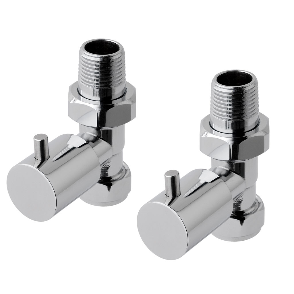 Minimalist Radiator Valves Straight (pair) Chrome