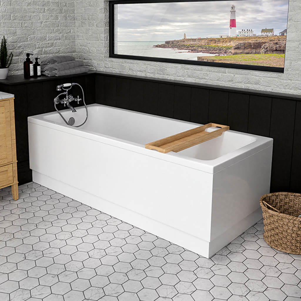 Portland Single Ended (SE) 1700 x 750 x 440mm Beauforte Bath - White