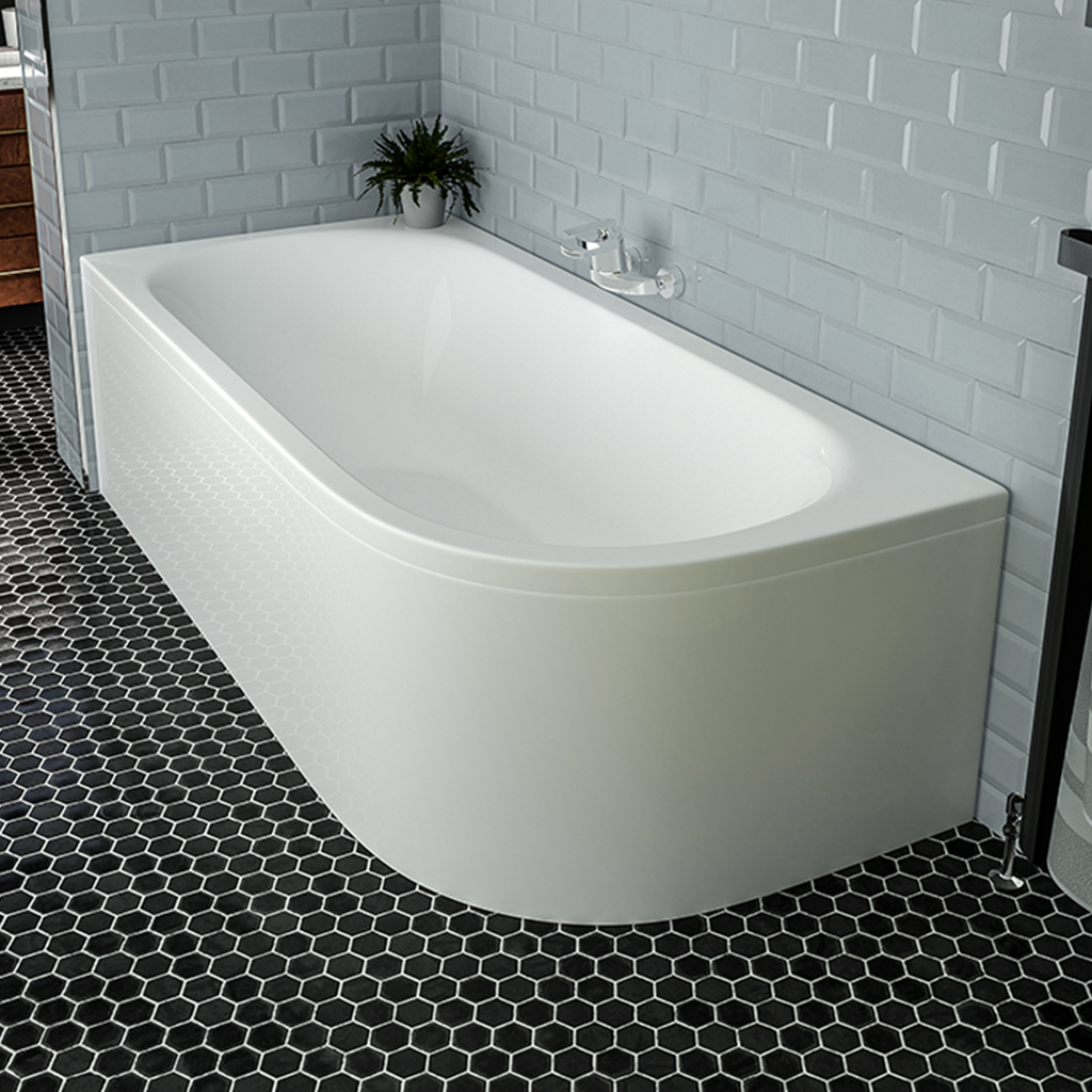 Biscay Double Ended (DE) 1600 x 725 x 440mm Beauforte Bath - White