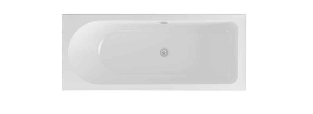 Biscay 1800 x 800 x 440mm Left hand (LH) Straight Beauforte Shower Bath - White