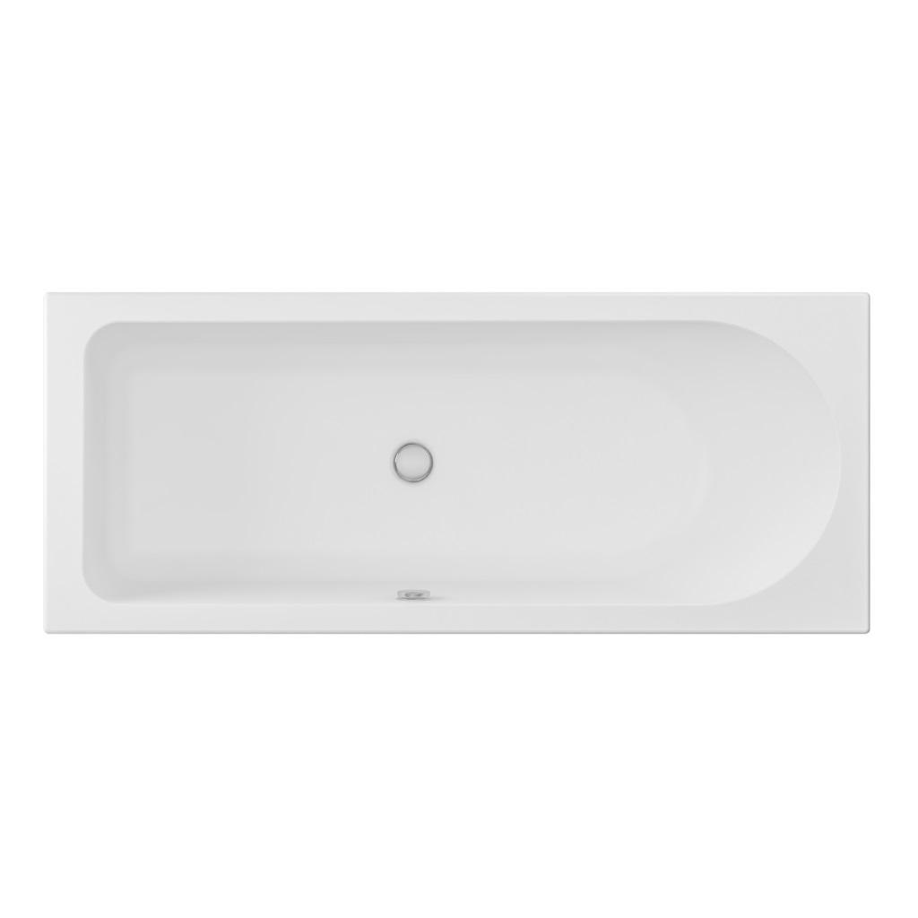 Biscay 1700 x 700 x 440mm Left hand (LH) Straight Beauforte Shower Bath - White