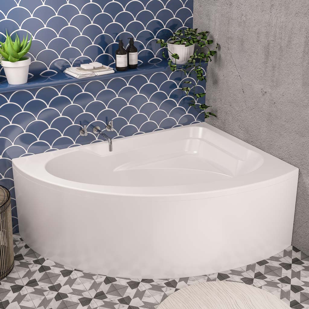 Lundy 1500 x 1040 x 420mm Left Hand (LH) Offset Corner Beauforte Bath - White