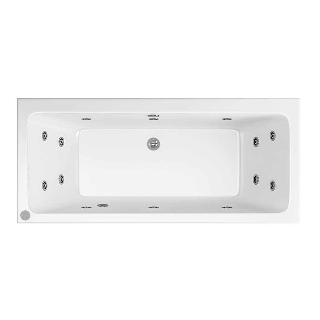 Portland 1700 x 750 x 440mm Double Ended(DE) 14 Jet Whirlpool Beauforte Bath - White