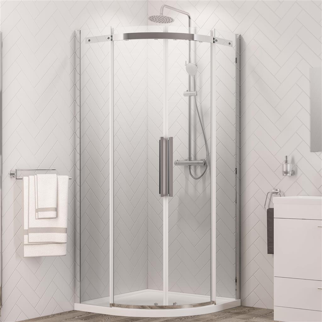 Corniche 2000 800x800mm Quadrant Shower Enclosure - Chrome