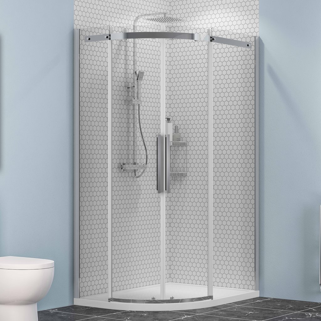 Corniche 2000 1200x900mm Left Hand Offset Quadrant Shower Enclosure - Chrome