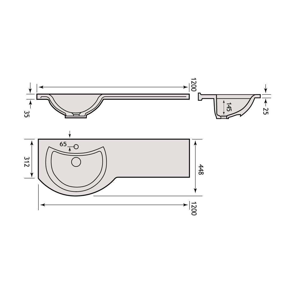 Bonito 120CM Cast Top - White