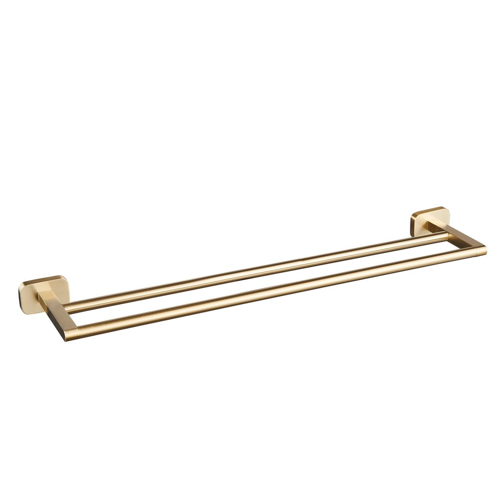 Asti Double Towel Ring - Brushed Brass