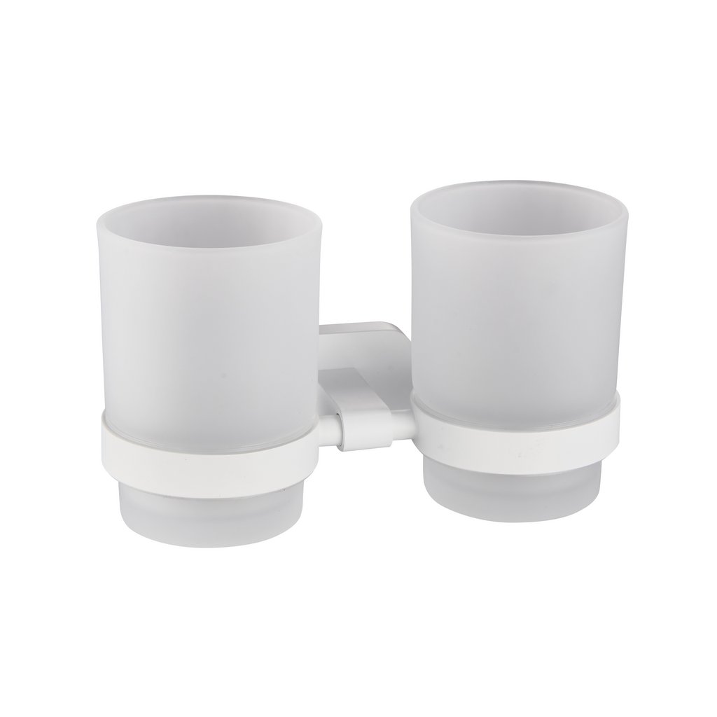 Asti Double Tumbler Holder - Matt White