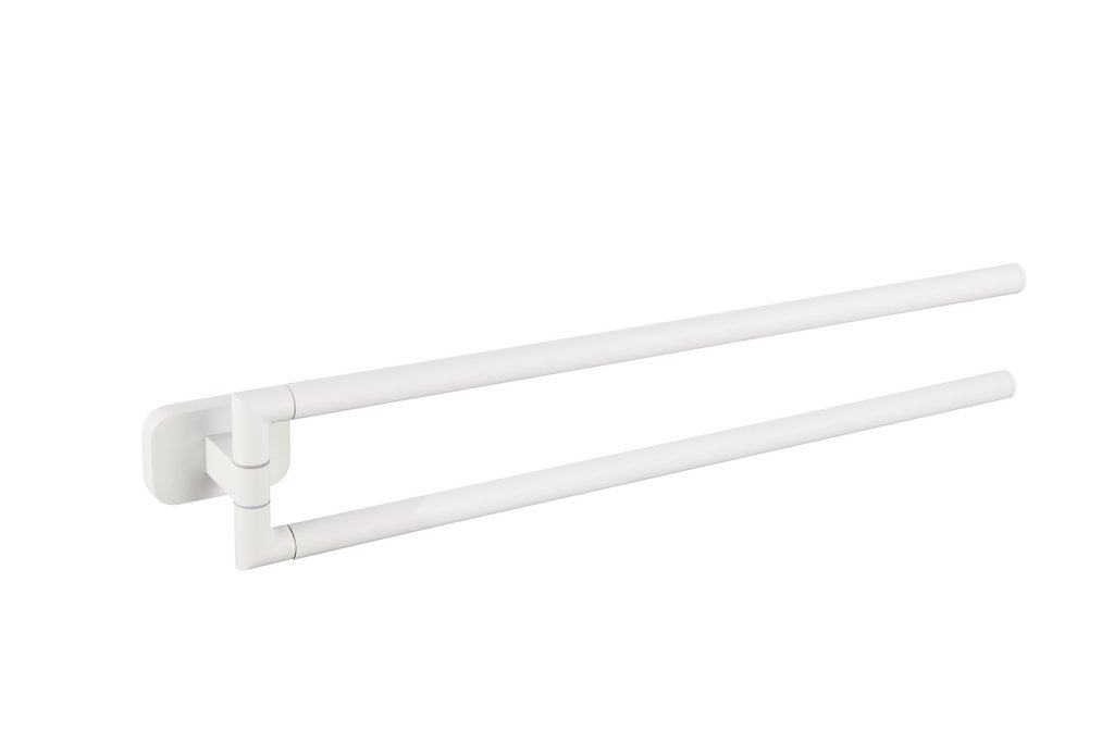 Asti Double Split Towel Holder - Matt White